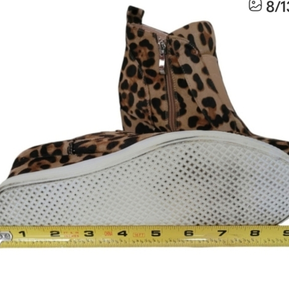 COOGI Leopard Tan and Black Wedge Ankle Booties Size 7.5 - Picture 13 of 13